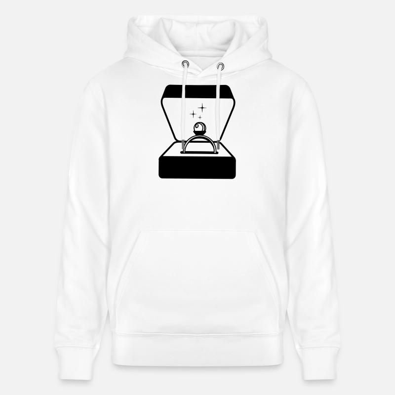 Ring mit Perle in Box - Stanley/Stella Unisex Bio-Hoodie CRUISER  - Weiß