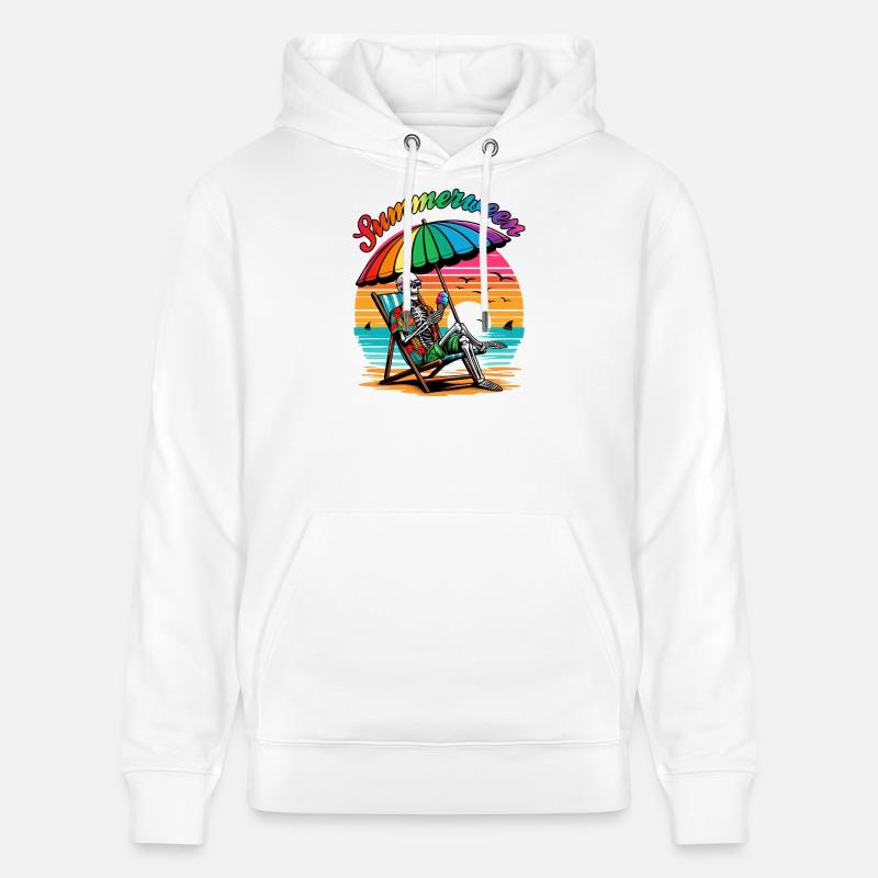 Summerween Skeleton : se détendre en été - Sweat à capuche bio CRUISER Stanley/Stella Unisexe - blanc