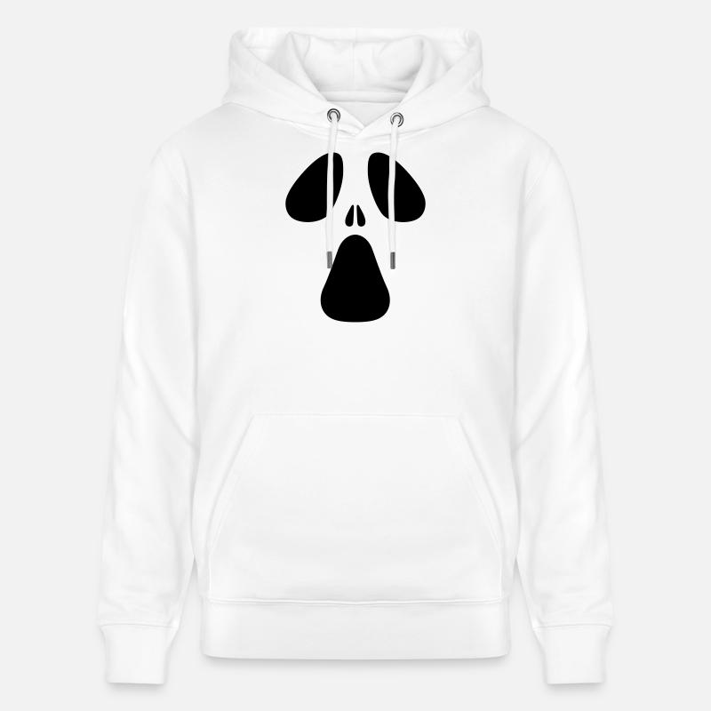 AC Designs Halloween Ghost Face - Sweat à capuche bio CRUISER Stanley/Stella Unisexe - blanc