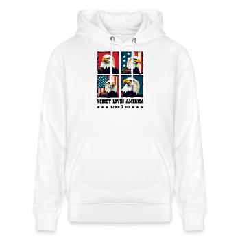 Bald eagle - Stanley/Stella CRUISER Unisex Organic Hoodie - white - Front - Alina (178cm) & Michal (187cm)