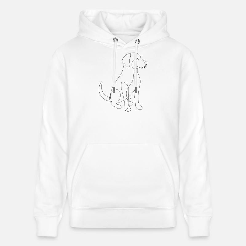 Dessin au trait - Chien - Sweat à capuche bio CRUISER Stanley/Stella Unisexe - blanc