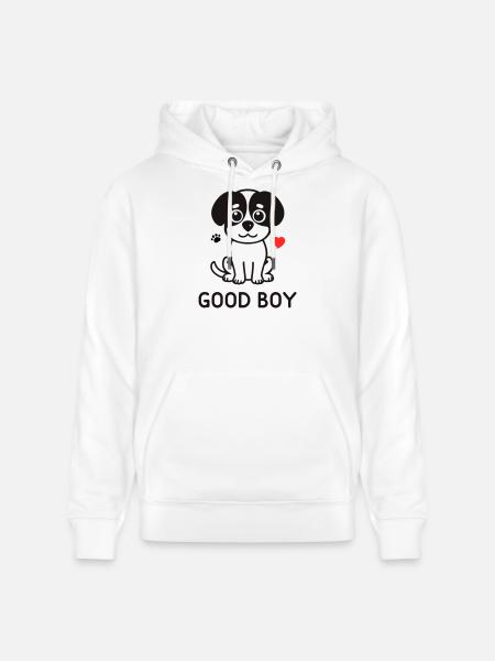 Good Boy – Cute Dog Motif - Stanley/Stella CRUISER Unisex Organic Hoodie - white