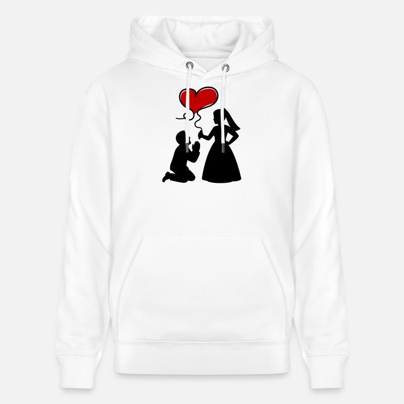 Brautpaar Ehepaar Hochzeit - Stanley/Stella Unisex Bio-Hoodie CRUISER - Weiß