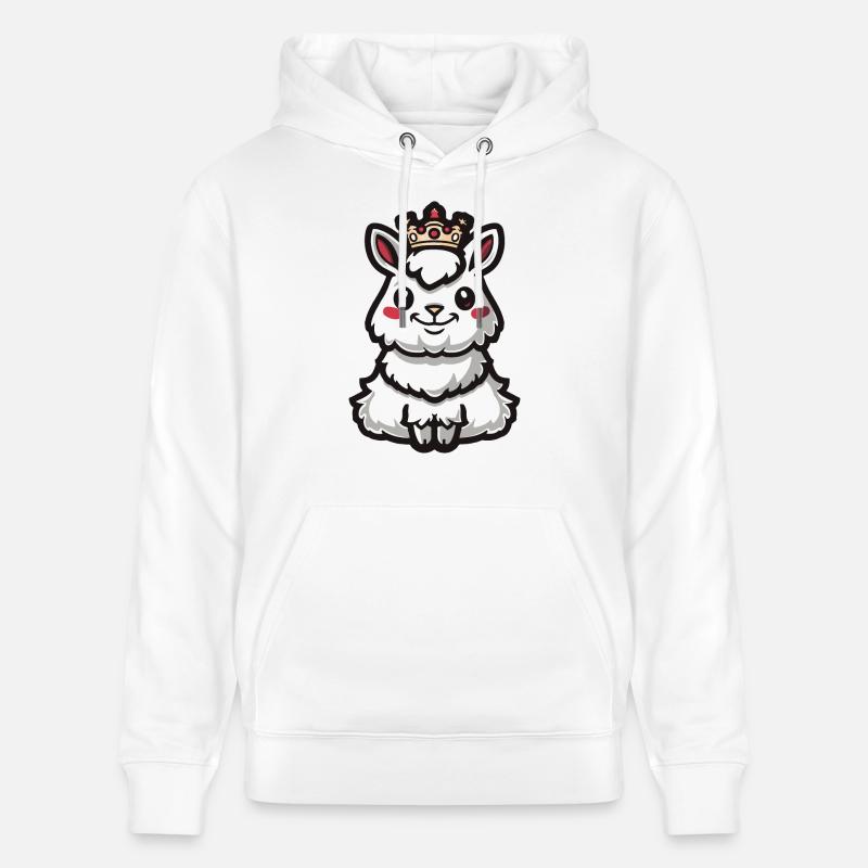 Alpaka Llama Comic Krone - Stanley/Stella Unisex Bio-Hoodie CRUISER  - Weiß