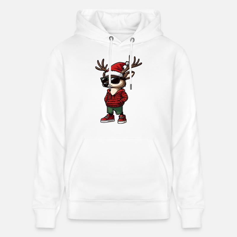 Noël du cerf Noël - Sweat à capuche bio CRUISER Stanley/Stella Unisexe - blanc