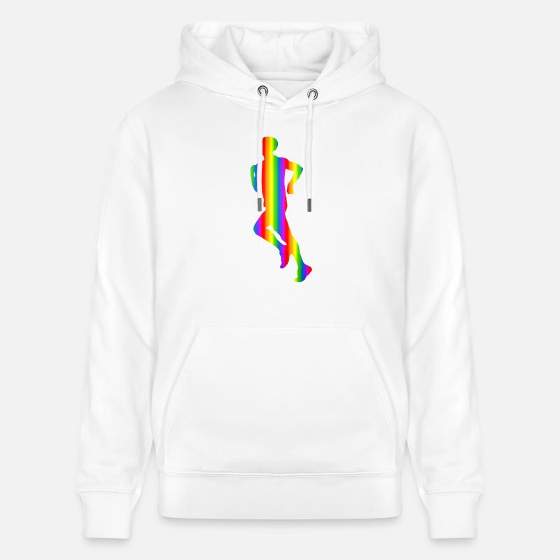 Bunter Läufer Regenbogen - Stanley/Stella Unisex Bio-Hoodie CRUISER  - Weiß