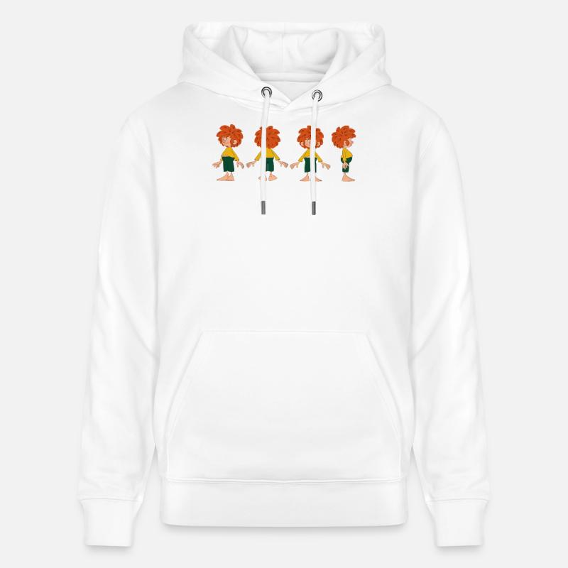 Pumuckl Sous Différents Angles - Sweat à capuche bio CRUISER Stanley/Stella Unisexe - blanc
