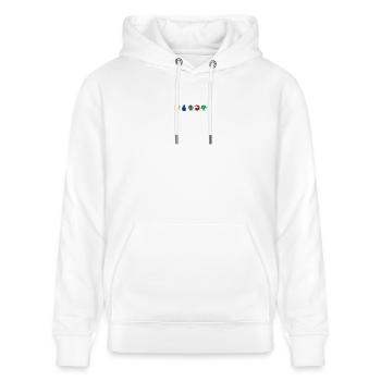 Magic the Gathering Symbole Als Stick-Design - Stanley/Stella Unisex Bio-Hoodie CRUISER  - Weiß - Vorne - Alina (178cm) & Michal (187cm)