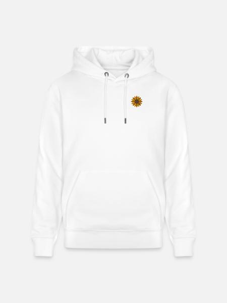 Tournesol brodé - Sweat à capuche bio CRUISER Stanley/Stella Unisexe - blanc