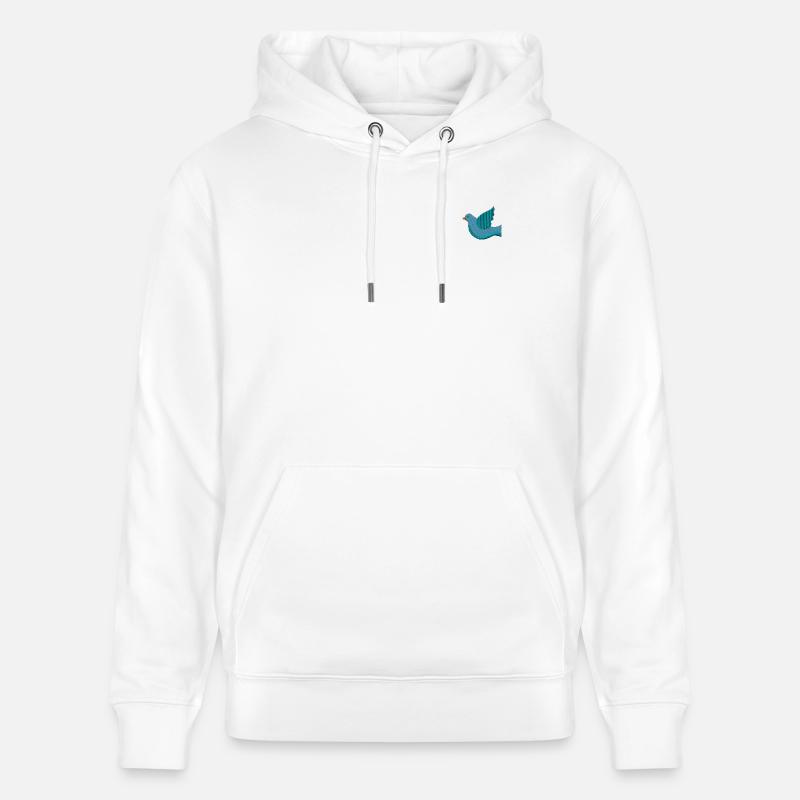 Colombe brodée - Sweat à capuche bio CRUISER Stanley/Stella Unisexe - blanc