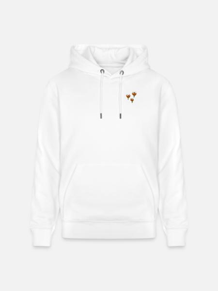 Tulipes brodées - Sweat à capuche bio CRUISER Stanley/Stella Unisexe - blanc