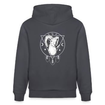 Widder Okkultismus - Stanley/Stella Unisex Bio-Hoodie CRUISER  - Indigoblau - Hinten - Alina (178cm)