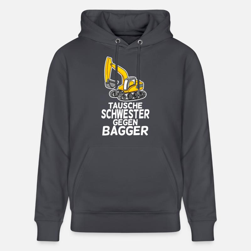 Tausche Schwester gegen Bagger - Stanley/Stella Unisex Bio-Hoodie CRUISER - Indigoblau