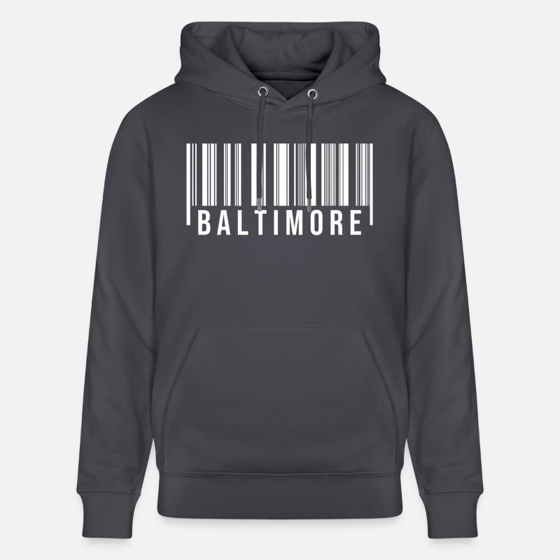 Code-barres Baltimore - Sweat à capuche bio CRUISER Stanley/Stella Unisexe - bleu indigo