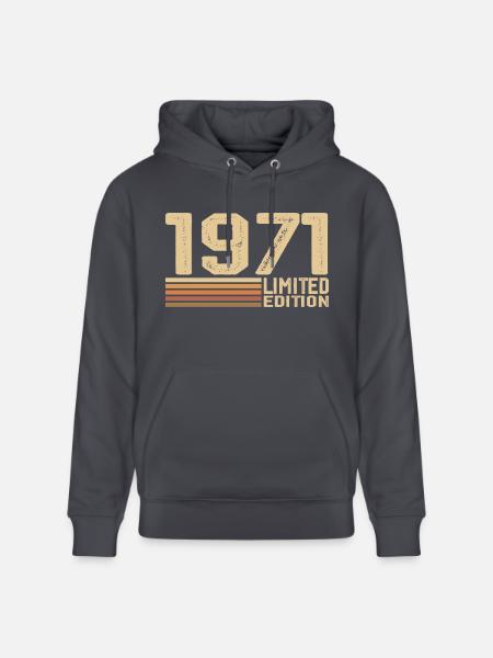Nato nel 1971 Compleanno - Regalo 1971 Annata 1971 - Felpa con cappuccio ecologica unisex CRUISER di Stanley/Stella - indaco/blu
