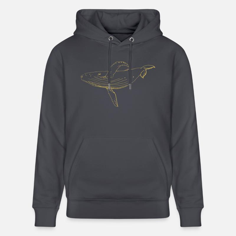 Motifs illustrés avec baleine - Sweat à capuche bio CRUISER Stanley/Stella Unisexe - bleu indigo