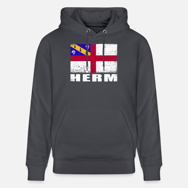 Drapeau Herm Grunge Drapeau Herm - Sweat à capuche bio CRUISER Stanley/Stella Unisexe - bleu indigo