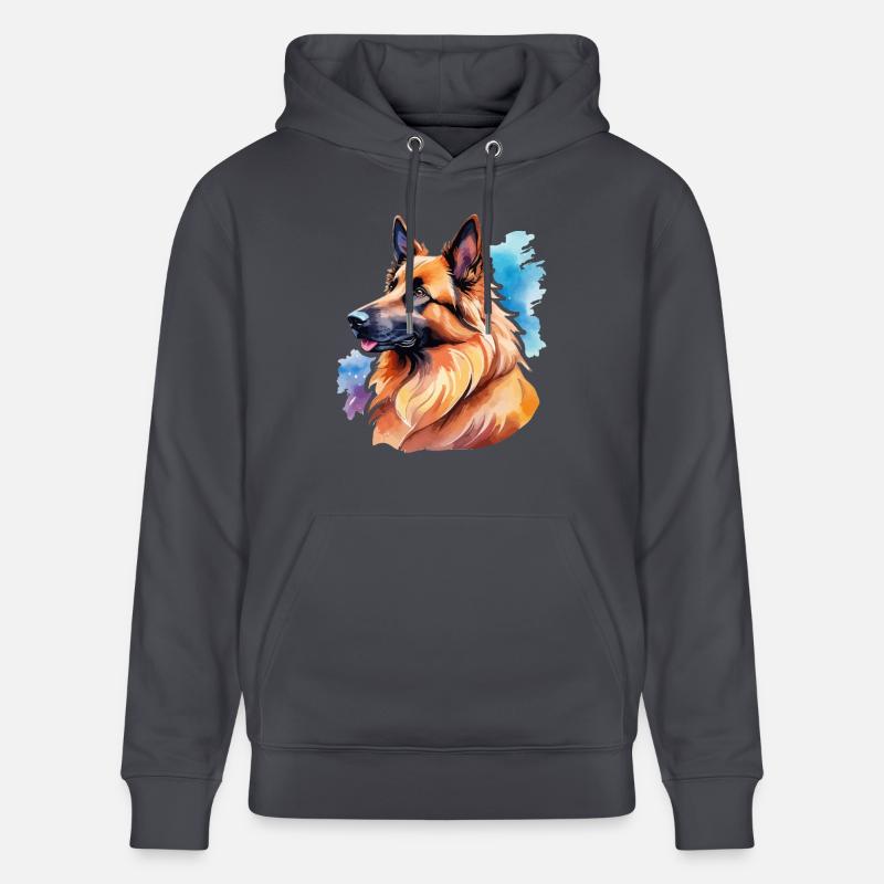 Berger Belge Aquarelle - Sweat à capuche bio CRUISER Stanley/Stella Unisexe - bleu indigo
