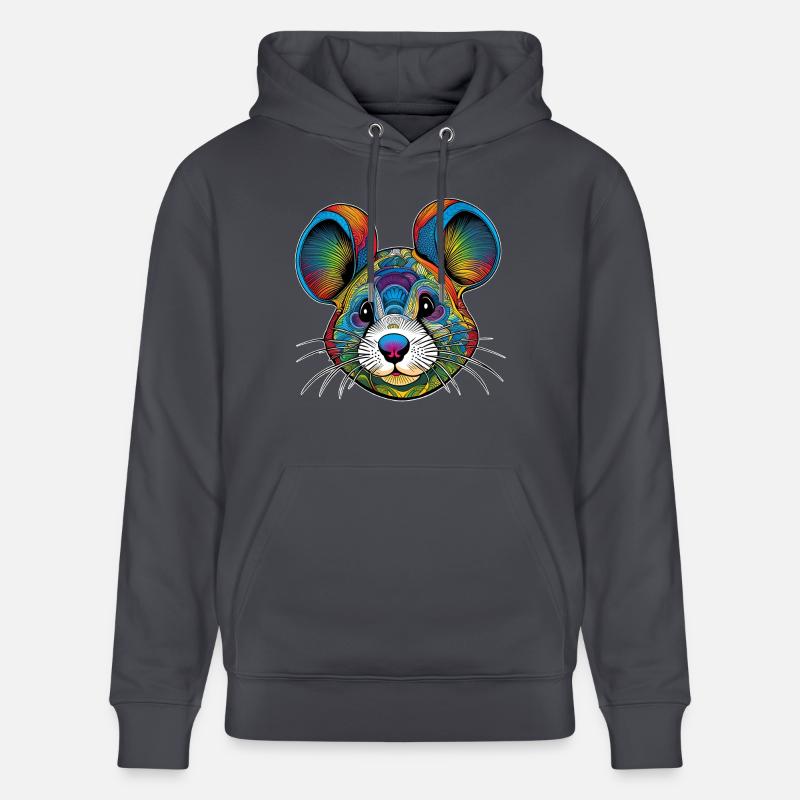 Portrait graphique d'une souris - Sweat à capuche bio CRUISER Stanley/Stella Unisexe - bleu indigo
