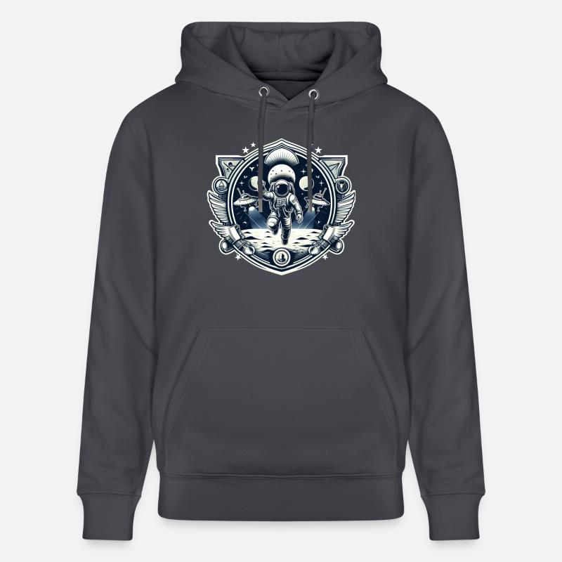 Astronaute Lune OVNI Logo - Sweat à capuche bio CRUISER Stanley/Stella Unisexe - bleu indigo