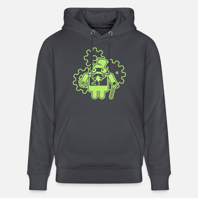 steampunkandroid_mono_light - Sweat à capuche bio CRUISER Stanley/Stella Unisexe - bleu indigo