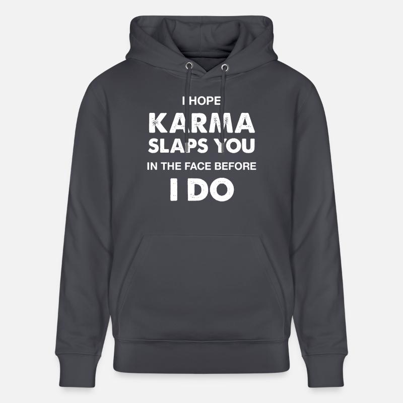 J’espère que le karma vous gifle avant moi - Sweat à capuche bio CRUISER Stanley/Stella Unisexe - bleu indigo
