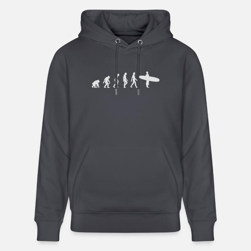 Die Evolution des Surfens - Stanley/Stella Unisex Bio-Hoodie CRUISER  - Indigoblau