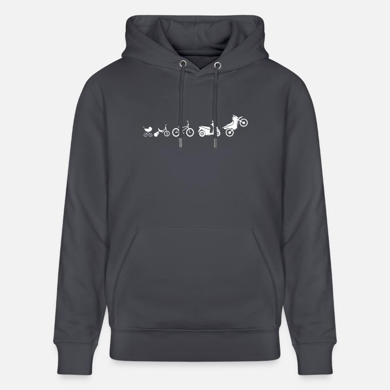motorcycle evolution - Stanley/Stella CRUISER Unisex Organic Hoodie - indigo blue