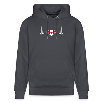 Canada Heartbeat Canadian Flag Canadian - Stanley/Stella CRUISER Unisex Organic Hoodie - indigo blue - Front - Alina (178cm) & Michal (187cm)