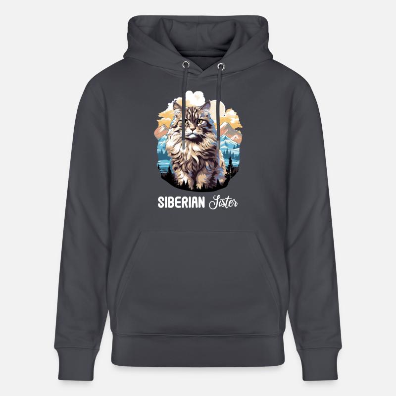 Chat Sibérien Sibirische Katze - Sweat à capuche bio CRUISER Stanley/Stella Unisexe - bleu indigo