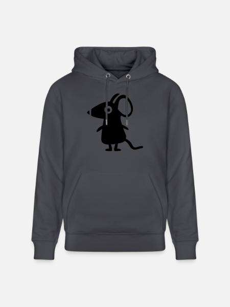 little mouse - line - Stanley/Stella CRUISER Unisex Organic Hoodie - indigo blue