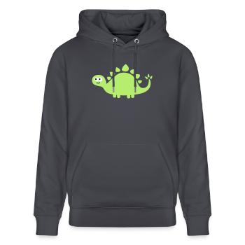 Funny cute dinosaur - Stanley/Stella CRUISER Unisex Organic Hoodie - indigo blue - Front - Alina (178cm) & Michal (187cm)