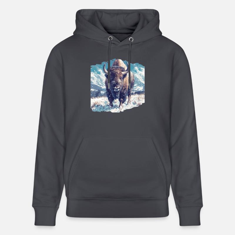 Bisons Bison - Stanley/Stella Unisex Bio-Hoodie CRUISER  - Indigoblau