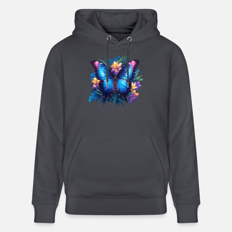 papillon papillons papillon papillon - Sweat à capuche bio CRUISER Stanley/Stella Unisexe - bleu indigo