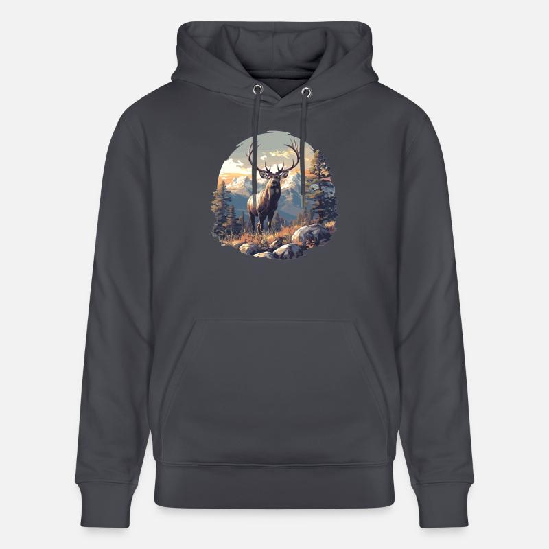 Hirsche Hirsch - Stanley/Stella Unisex Bio-Hoodie CRUISER  - Indigoblau