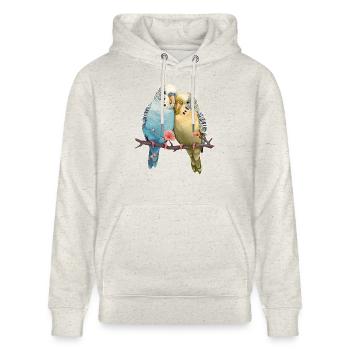 Budgies - Stanley/Stella CRUISER Unisex Organic Hoodie - heather oatmeal - Front - Alina (178cm) & Michal (187cm)