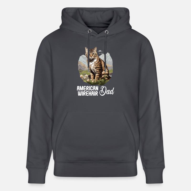 Chat Chats American Wirehair - Sweat à capuche bio CRUISER Stanley/Stella Unisexe - bleu indigo