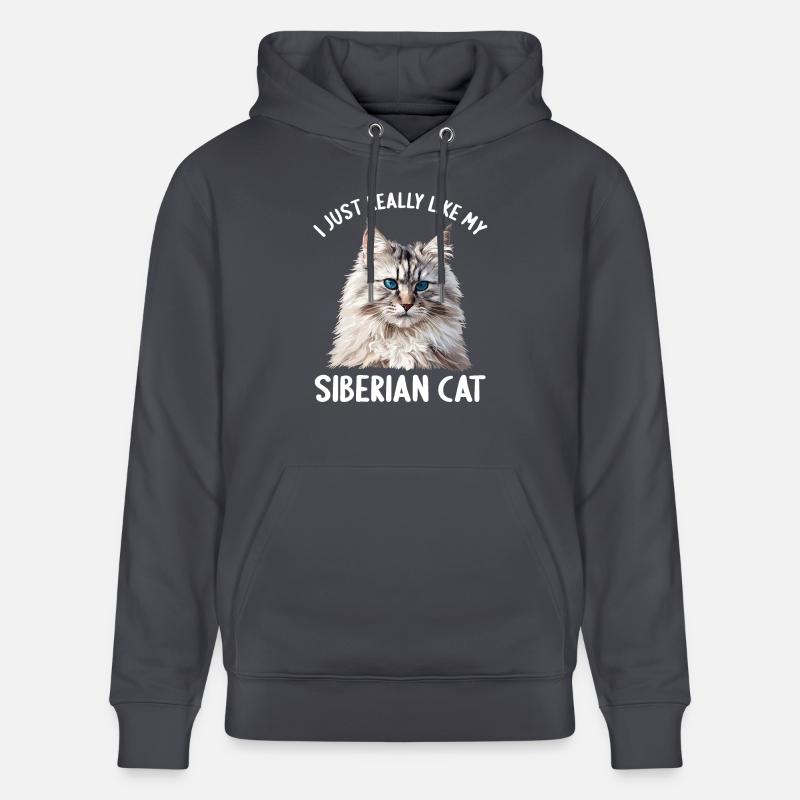 Chat Sibérien Sibirische Katze - Sweat à capuche bio CRUISER Stanley/Stella Unisexe - bleu indigo