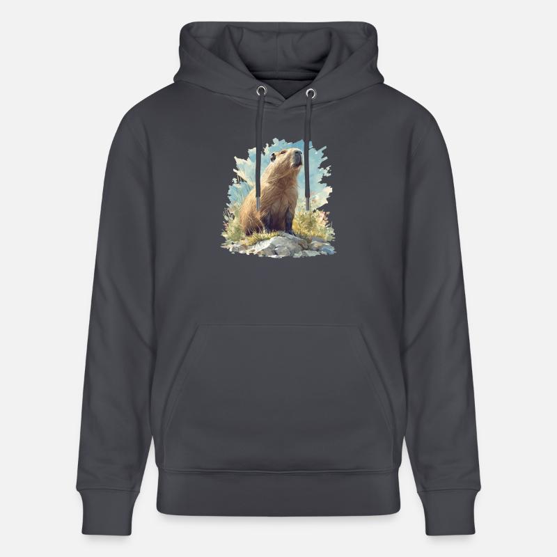 Capybaras Capybara - Sweat à capuche bio CRUISER Stanley/Stella Unisexe - bleu indigo