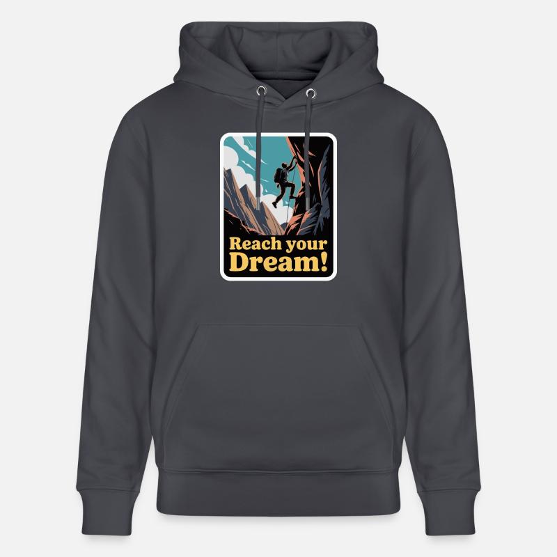 GRIMPER, ATTEIGNEZ VOTRE RÊVE - Sweat à capuche bio CRUISER Stanley/Stella Unisexe - bleu indigo