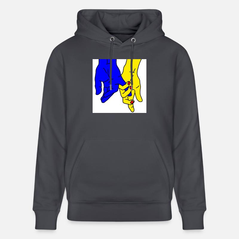 mains bleu jaune - Sweat à capuche bio CRUISER Stanley/Stella Unisexe - bleu indigo