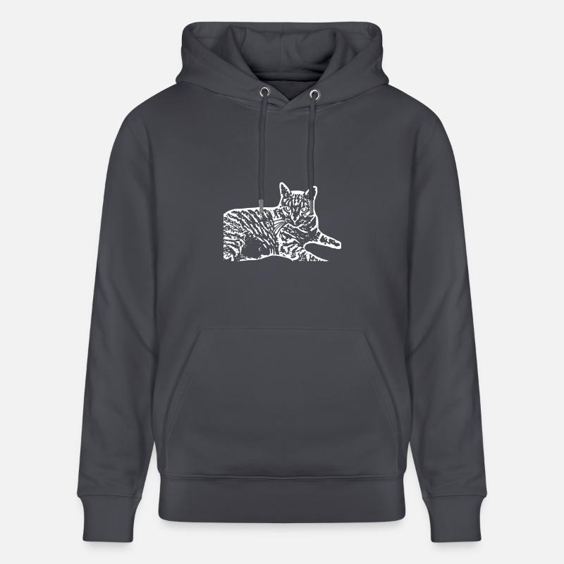 Chat Blanc Blanc Chats - Sweat à capuche bio CRUISER Stanley/Stella Unisexe - bleu indigo