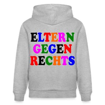 Eltern gegen rechts - Stanley/Stella Unisex Bio-Hoodie CRUISER  - Grau meliert - Hinten - Alina (178cm)