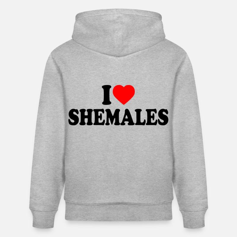 I love shemales - Sweat à capuche bio CRUISER Stanley/Stella Unisexe - gris chiné