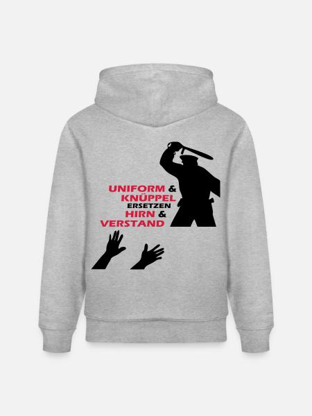Police Brutality - Stanley/Stella Unisex Bio-Hoodie CRUISER  - Grau meliert