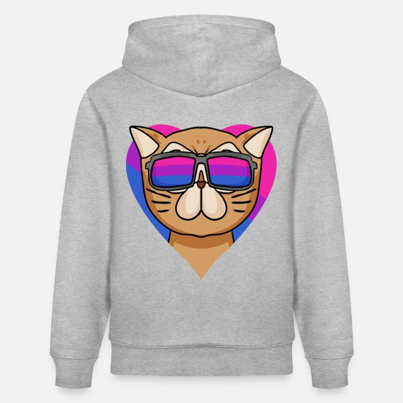Cadeau de chat persan bisexuel - Sweat à capuche bio CRUISER Stanley/Stella Unisexe - gris chiné