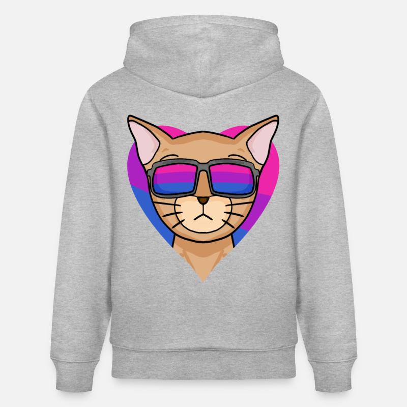 Cadeau de chat abyssinique bisexuel - Sweat à capuche bio CRUISER Stanley/Stella Unisexe - gris chiné