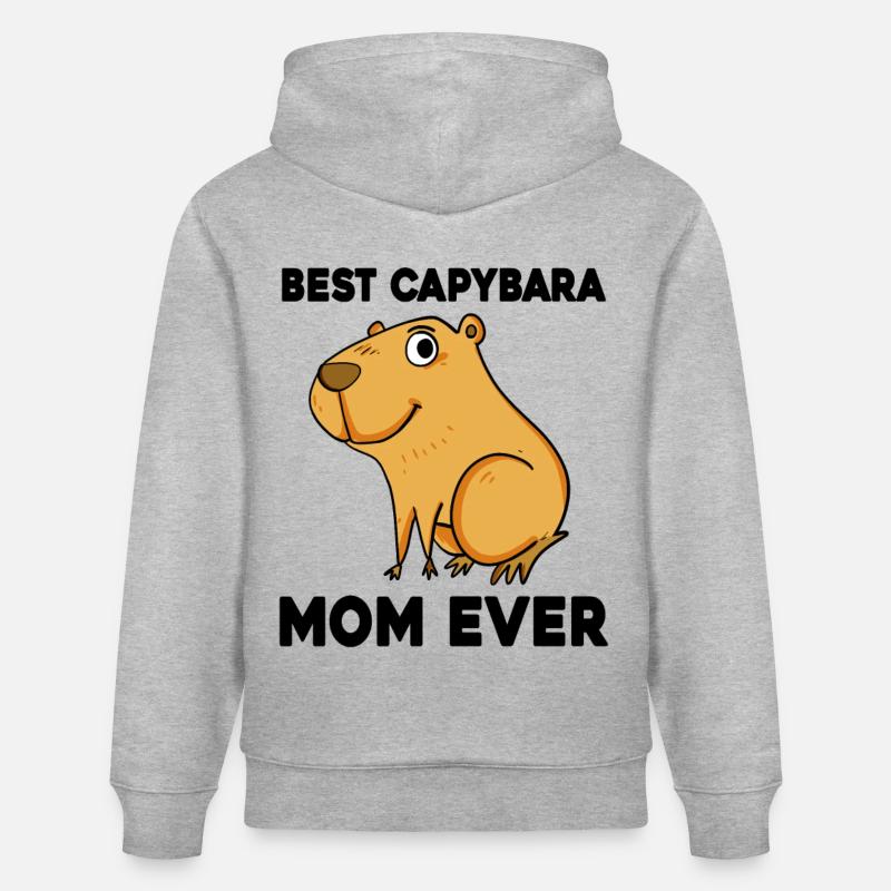 Capybara Mama Wasserschwein - Sweat à capuche bio CRUISER Stanley/Stella Unisexe - gris chiné