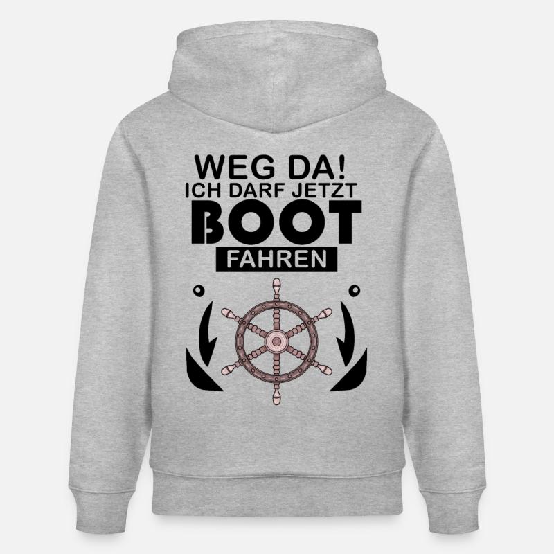 Bootsführerschein Motorboot Geschenk - Stanley/Stella Unisex Bio-Hoodie CRUISER  - Grau meliert