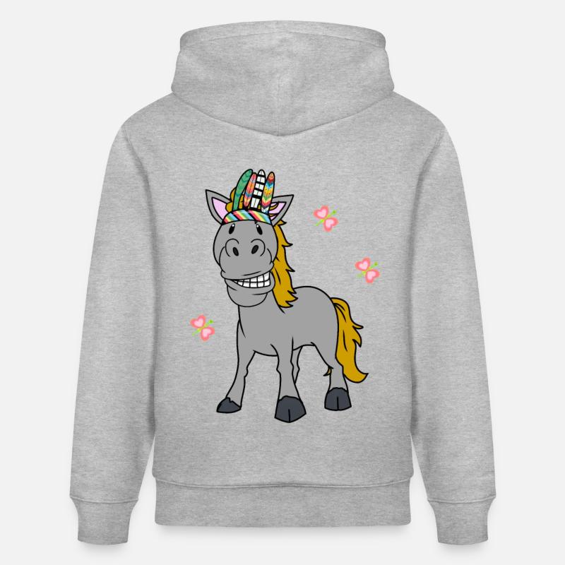 Chaman Cheval Poney Chaman Printemps - Sweat à capuche bio CRUISER Stanley/Stella Unisexe - gris chiné